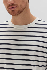 KYLO ORGANIC CUFFED LONG SLEEVE TEE | WHITE/TRUE NAVY STRIPE