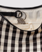 Baggu Medium Nylon Cresent Bag Black and Cream Gingham