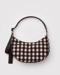 MEDIUM NYLON CRESCENT BAG | BLURRED GINGHAM