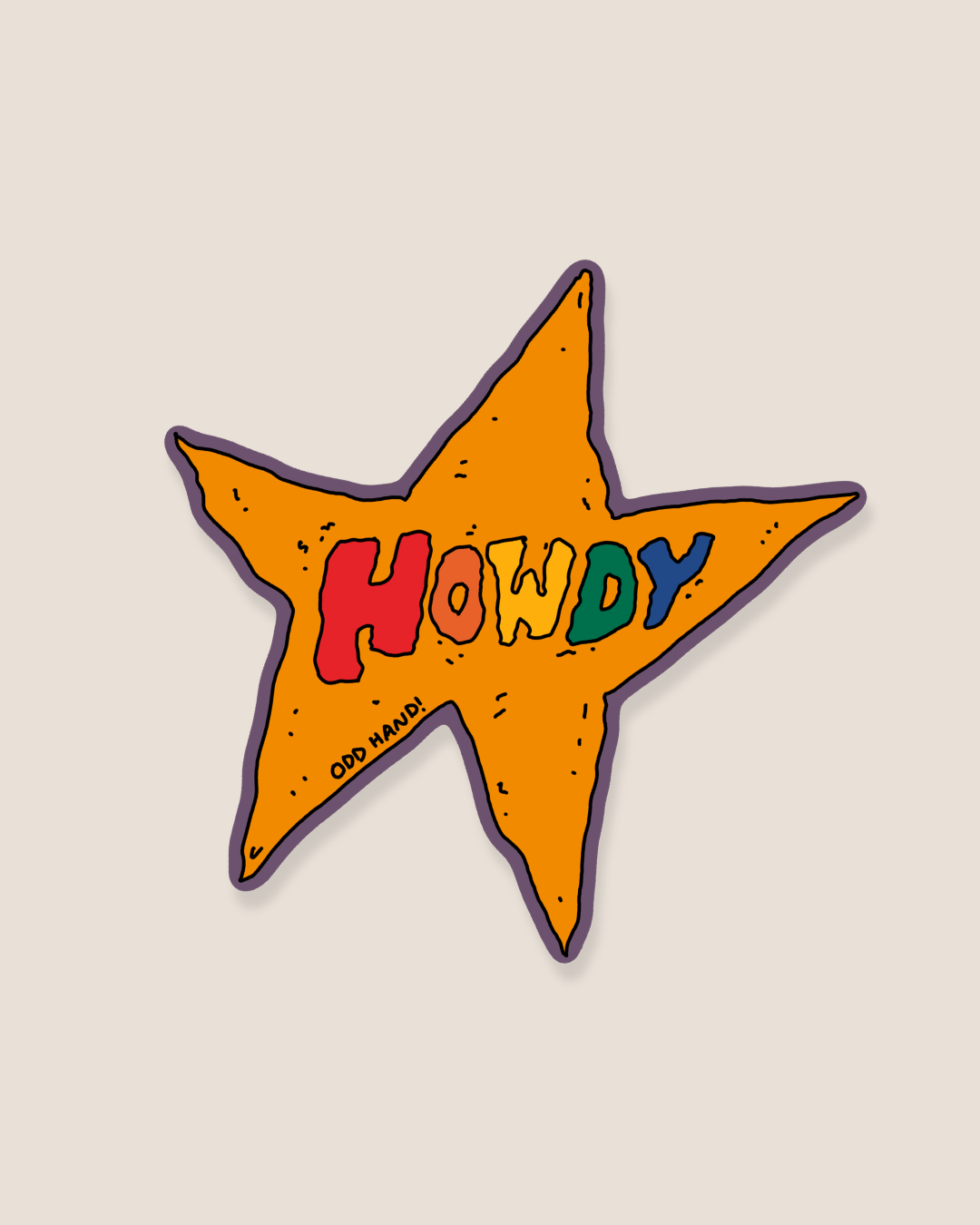 Odd Hand Co. Rainbow Howdy Star Sticker 1