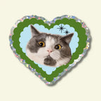 LOVE CAT GLITTER VINYAL STICKER | SHELLFLOWER
