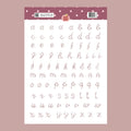 Nany Craft Alphabet Cross Stitch Sticker Sheet
