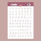 Nany Craft Alphabet Cross Stitch Sticker Sheet