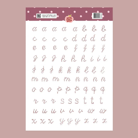 Nany Craft Alphabet Cross Stitch Sticker Sheet