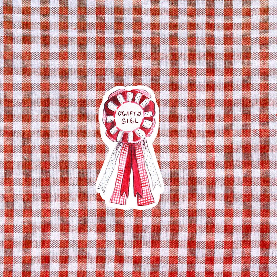 Art By Elowyn Crafty Girl Ribbon Sticker
