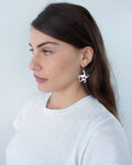 Jester Bloom Garnet Whimsical Star Earrings
