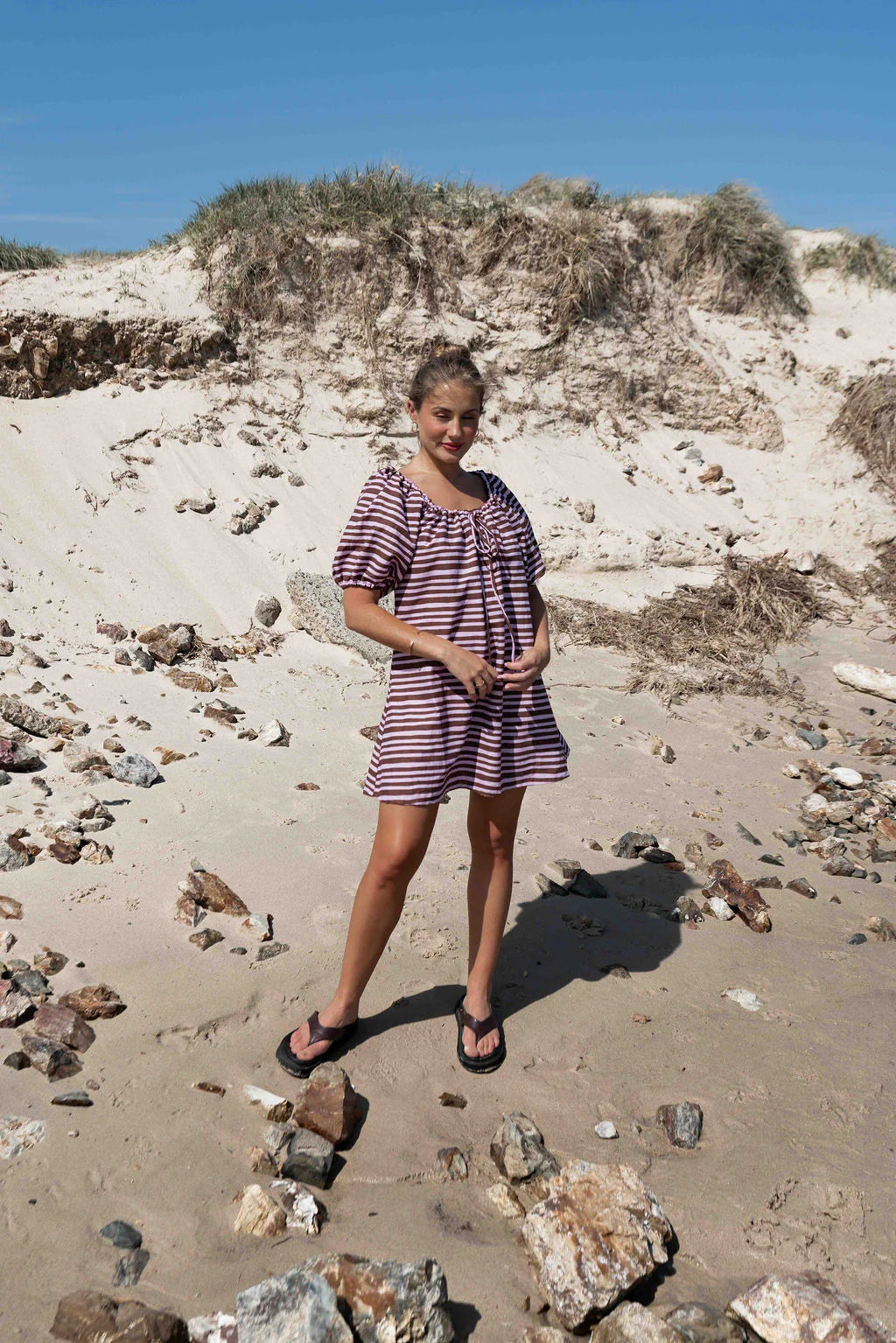 BETTY DRESS | PINK + BROWN