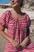 BETTY DRESS | STRIPE PINK + RED