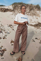 BOBBI PANT | STRIPED CHOC + BROWN