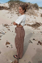 BOBBI PANT | STRIPED CHOC + BROWN