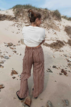BOBBI PANT | STRIPED CHOC + BROWN