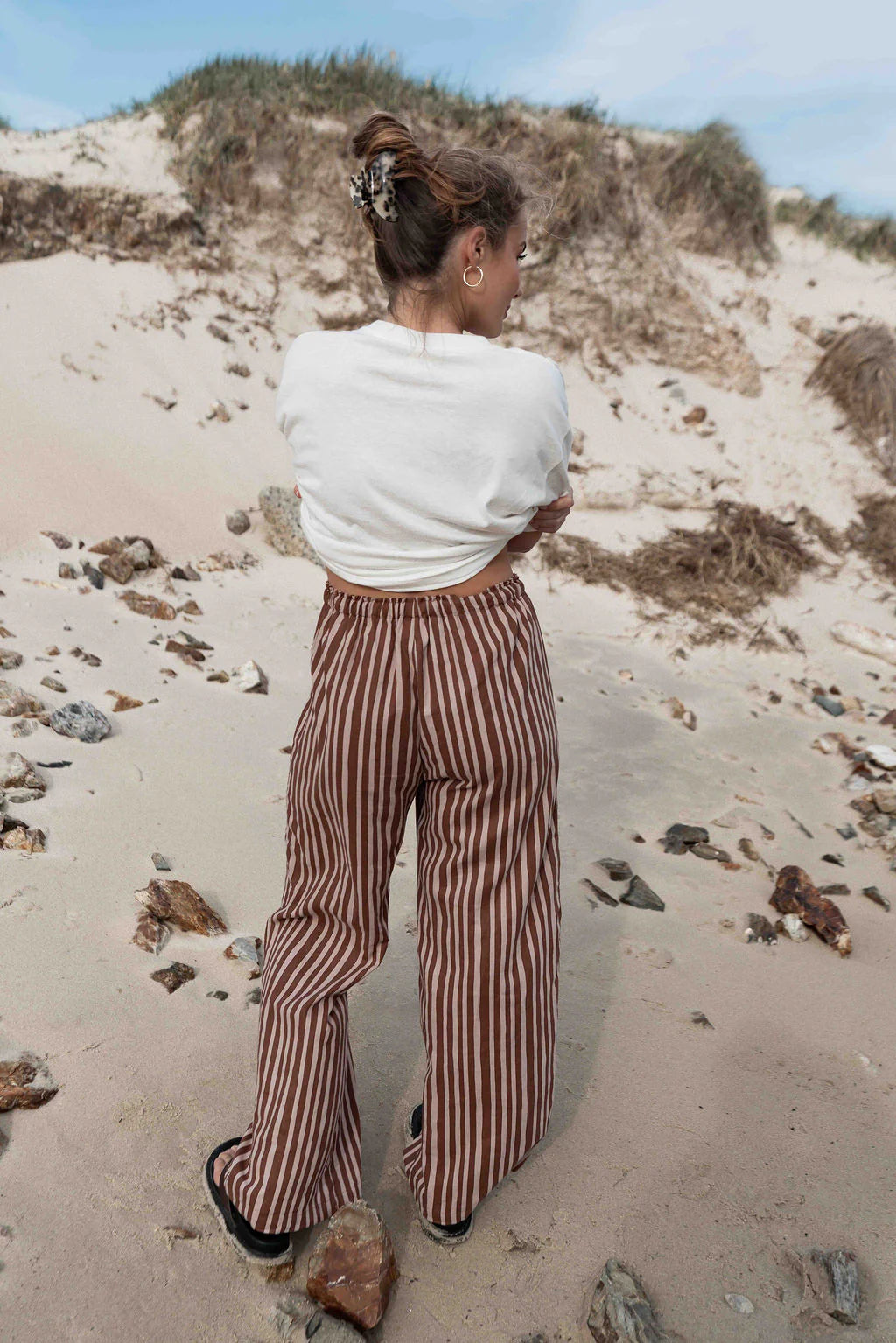 BOBBI PANT | STRIPED CHOC + BROWN