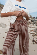 BOBBI PANT | STRIPED CHOC + BROWN