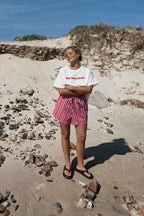 GIGI SHORT | STRIPED PINK + RED