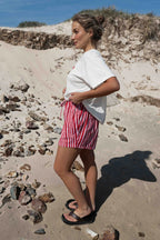 GIGI SHORT | STRIPED PINK + RED