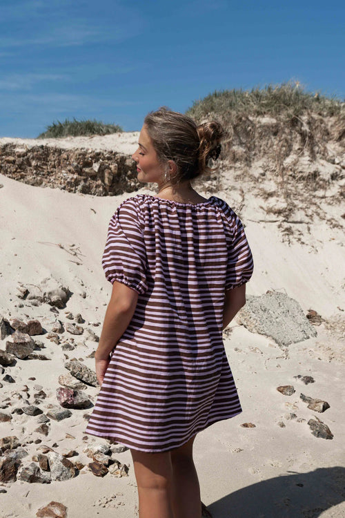 BETTY DRESS | PINK + BROWN