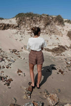 ETTA SHORT | STRIPED CHOC + BROWN