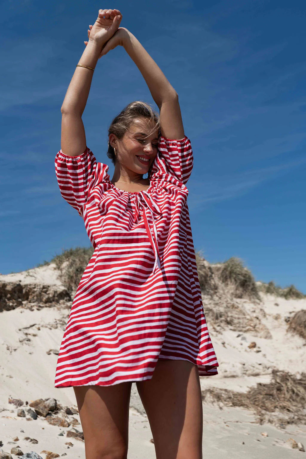 BETTY DRESS | STRIPE PINK + RED
