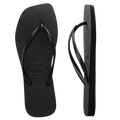 HAVAIANAS SLIM SQUARE TOE THONGS | BLACK