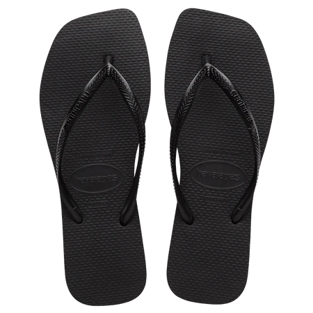 HAVAIANAS SLIM SQUARE TOE THONGS | BLACK