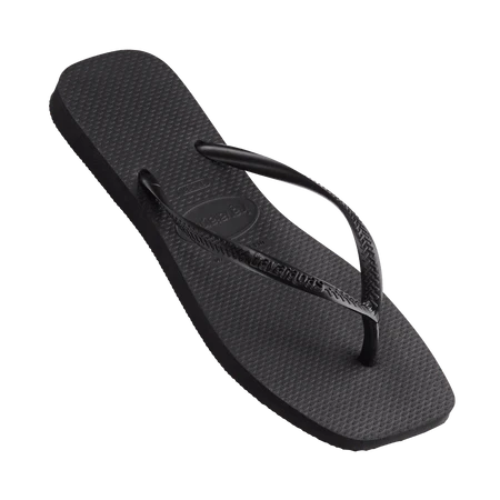 HAVAIANAS SLIM SQUARE TOE THONGS | BLACK