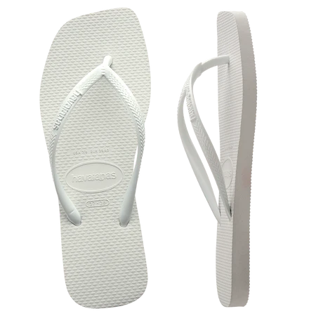 HAVAIANAS SLIM SQUARE TOE THONGS | WHITE