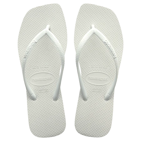 HAVAIANAS SLIM SQUARE TOE THONGS | WHITE