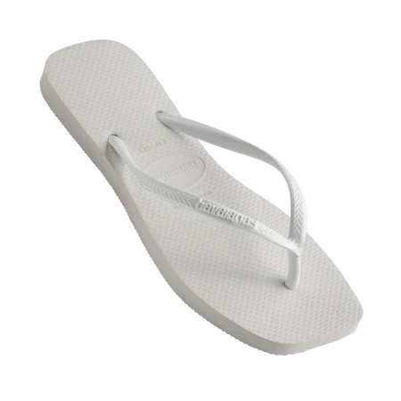 HAVAIANAS SLIM SQUARE TOE THONGS | WHITE