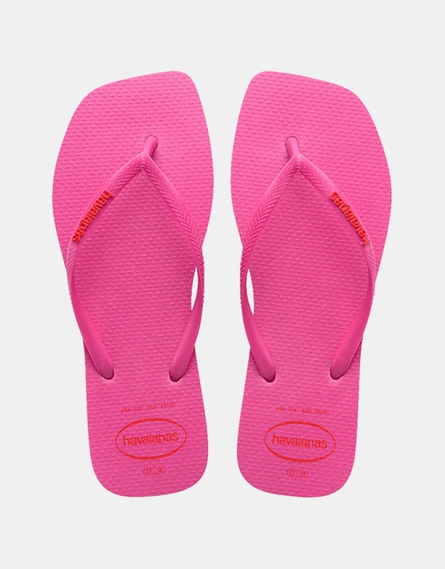HAVAIANAS SQUARE TOE THONGS | PINK FLUX