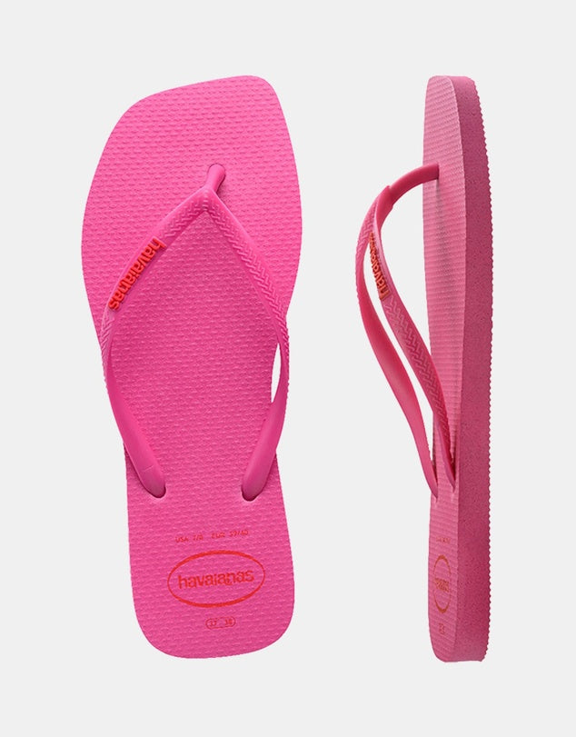 HAVAIANAS SQUARE TOE THONGS | PINK FLUX
