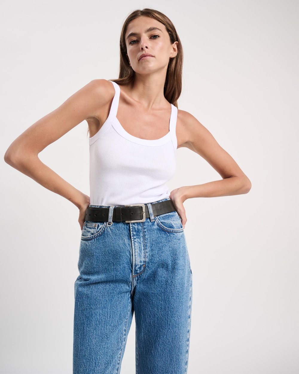 FRENCHIE RIB SINGLET | WHITE