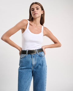 FRENCHIE RIB SINGLET | WHITE