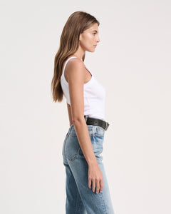 FRENCHIE RIB SINGLET | WHITE