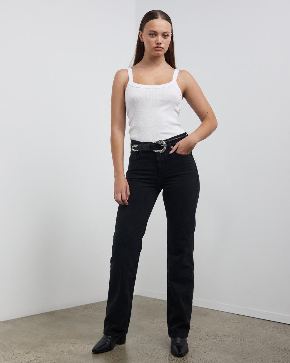 FRENCHIE RIB SINGLET | WHITE