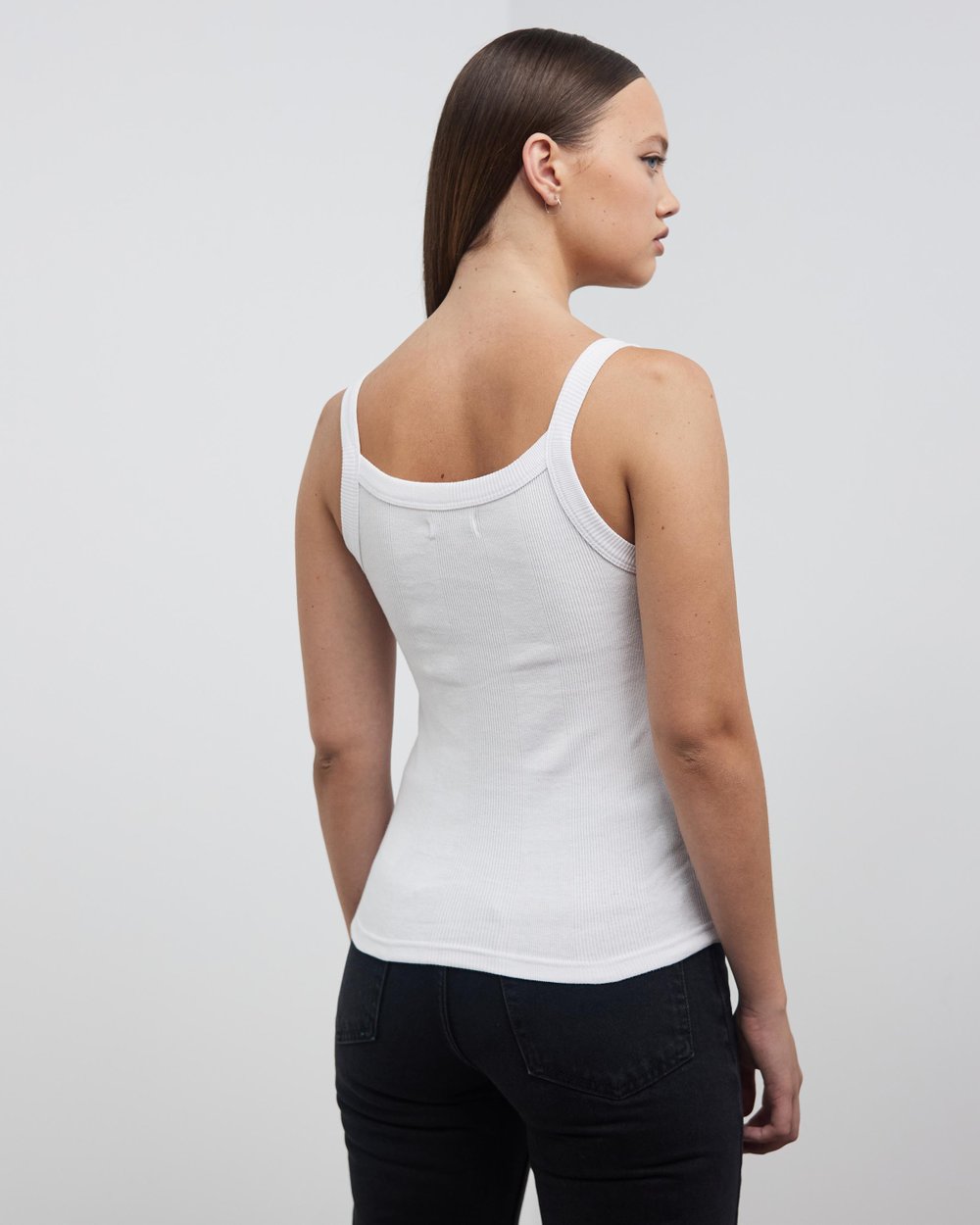 FRENCHIE RIB SINGLET | WHITE