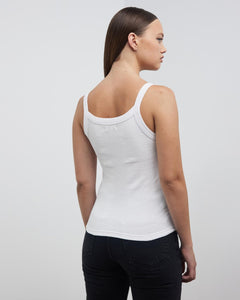 FRENCHIE RIB SINGLET | WHITE