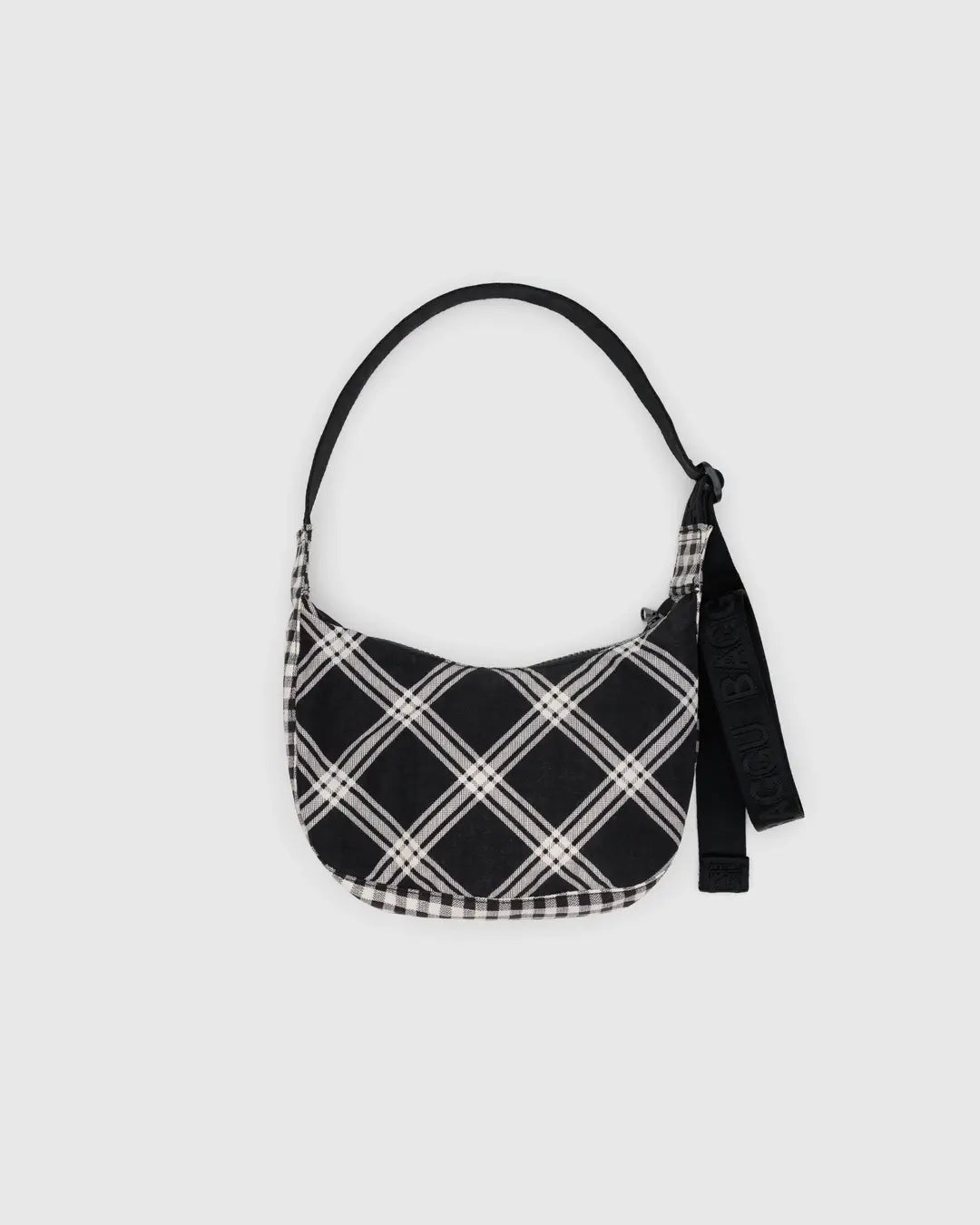 SMALL NYLON CRESCENT BAG | MIXED PLAID