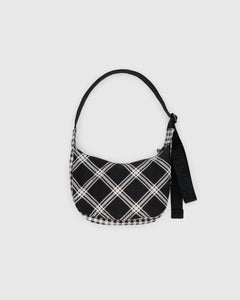 SMALL NYLON CRESCENT BAG | MIXED PLAID
