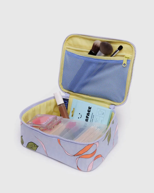 SMALL COSMETIC CASE | APRICOTS & RIBBONS