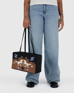 MEDIUM NYLON BOWLER BAG |  WESTERN APPLIQUE