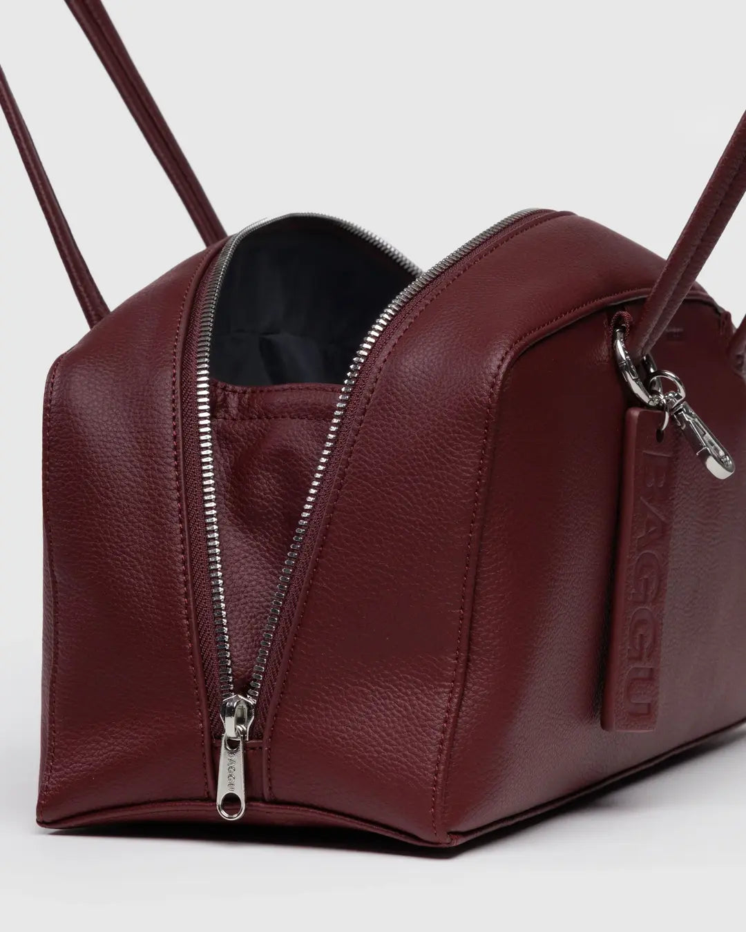 RECYCLED LEATHER BOWLER BAG | MAHOGANY