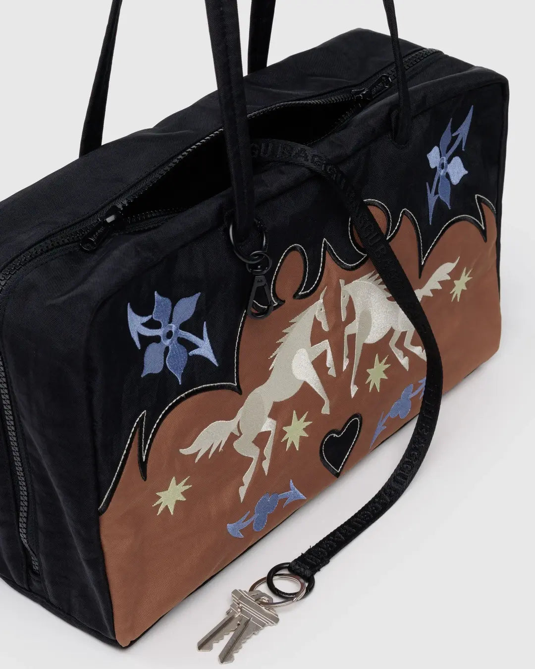 MEDIUM NYLON BOWLER BAG |  WESTERN APPLIQUE