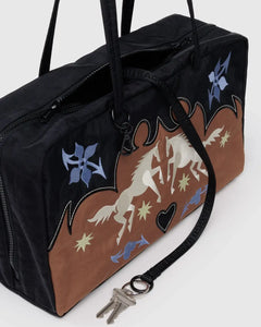 MEDIUM NYLON BOWLER BAG |  WESTERN APPLIQUE