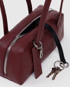 RECYCLED LEATHER BOWLER BAG | MAHOGANY