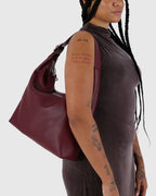 RECYCLED LEATHER SHOULDER BAG | MAHOGANY