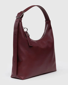 RECYCLED LEATHER SHOULDER BAG | MAHOGANY