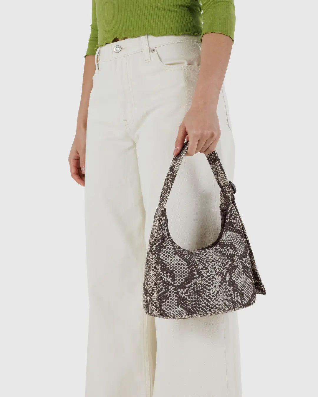 MINI NYLON SHOULDER BAG | SNAKESKIN