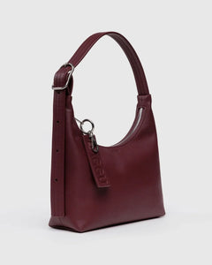 MINI RECYCLED LEATHER SHOULDER BAG | MAHOGANY