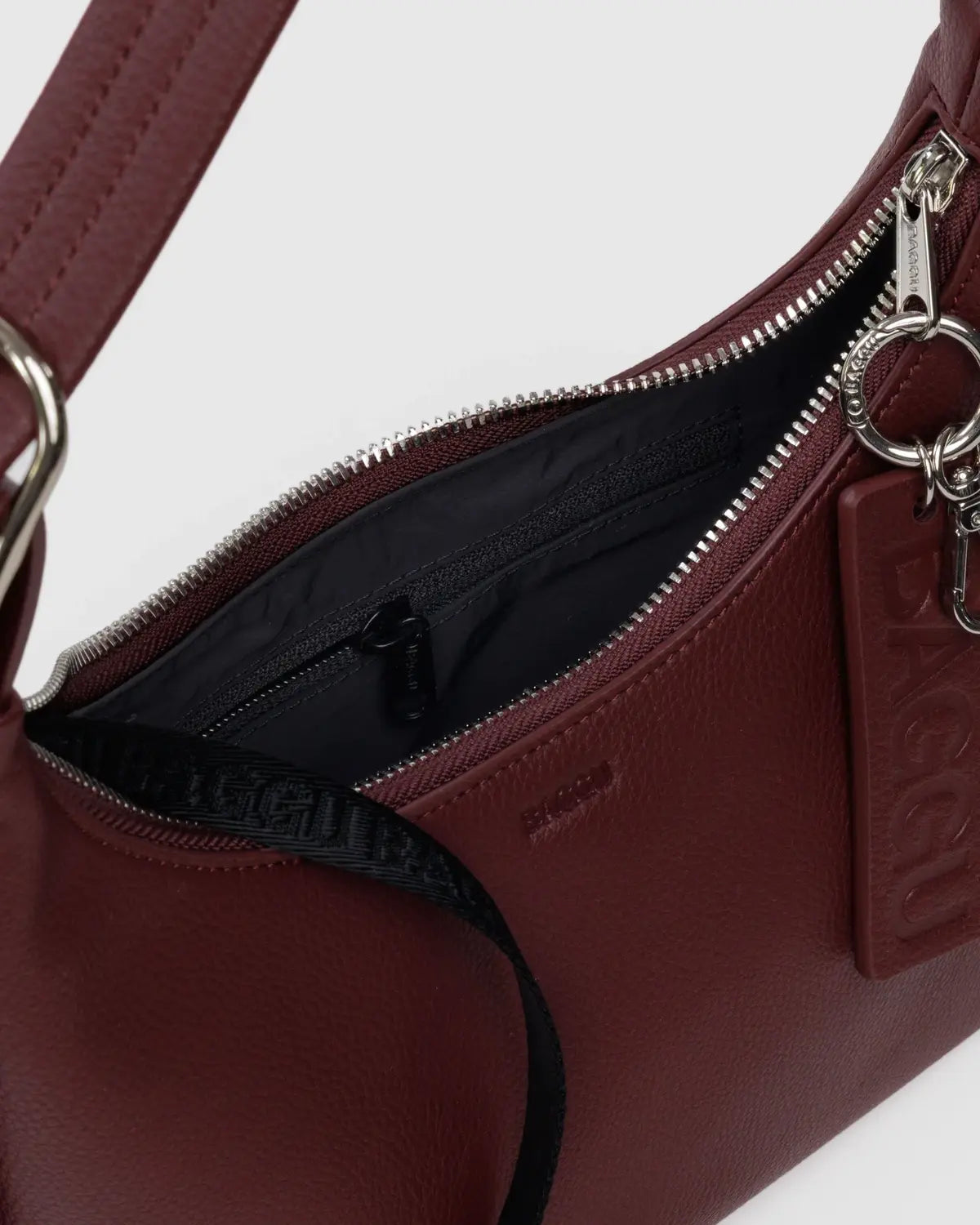 MINI RECYCLED LEATHER SHOULDER BAG | MAHOGANY