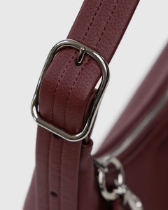 MINI RECYCLED LEATHER SHOULDER BAG | MAHOGANY